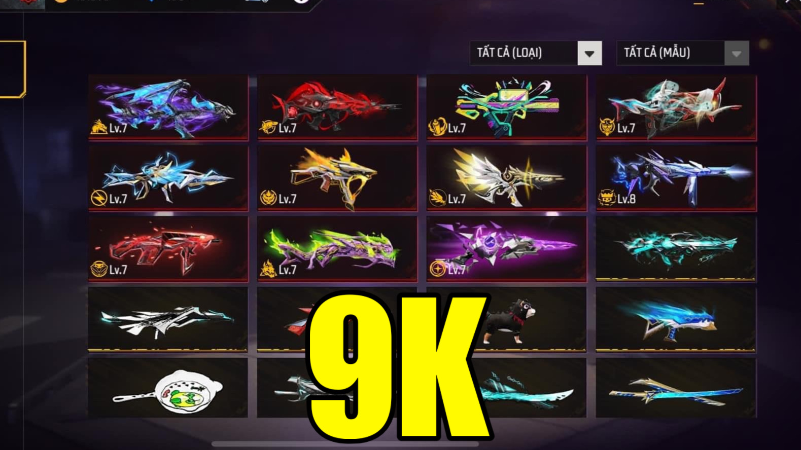 Ảnh minh họa RADOM ACC FF 9K ACC FULL SKIN LV7